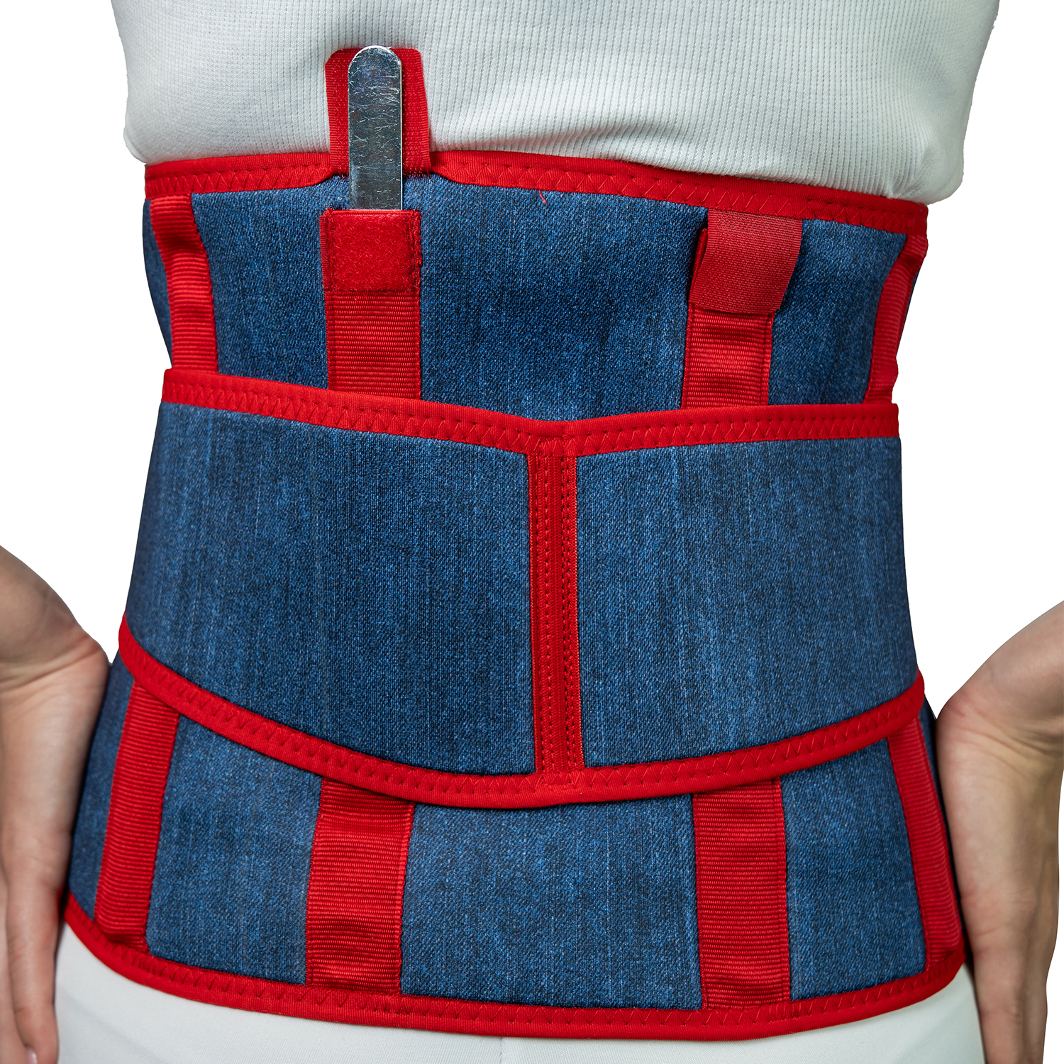 Корсет пояснично-крестцовый с дополнительными поясами, высота спины 26 см джинс
