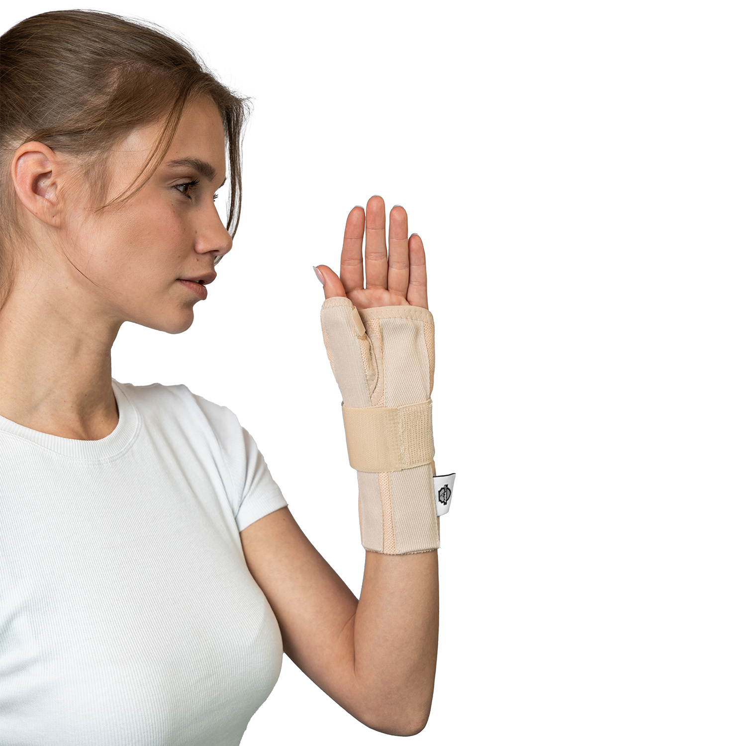 Шина правая для большого пальца и кисти руки с регулировкой алюминиевой опоры