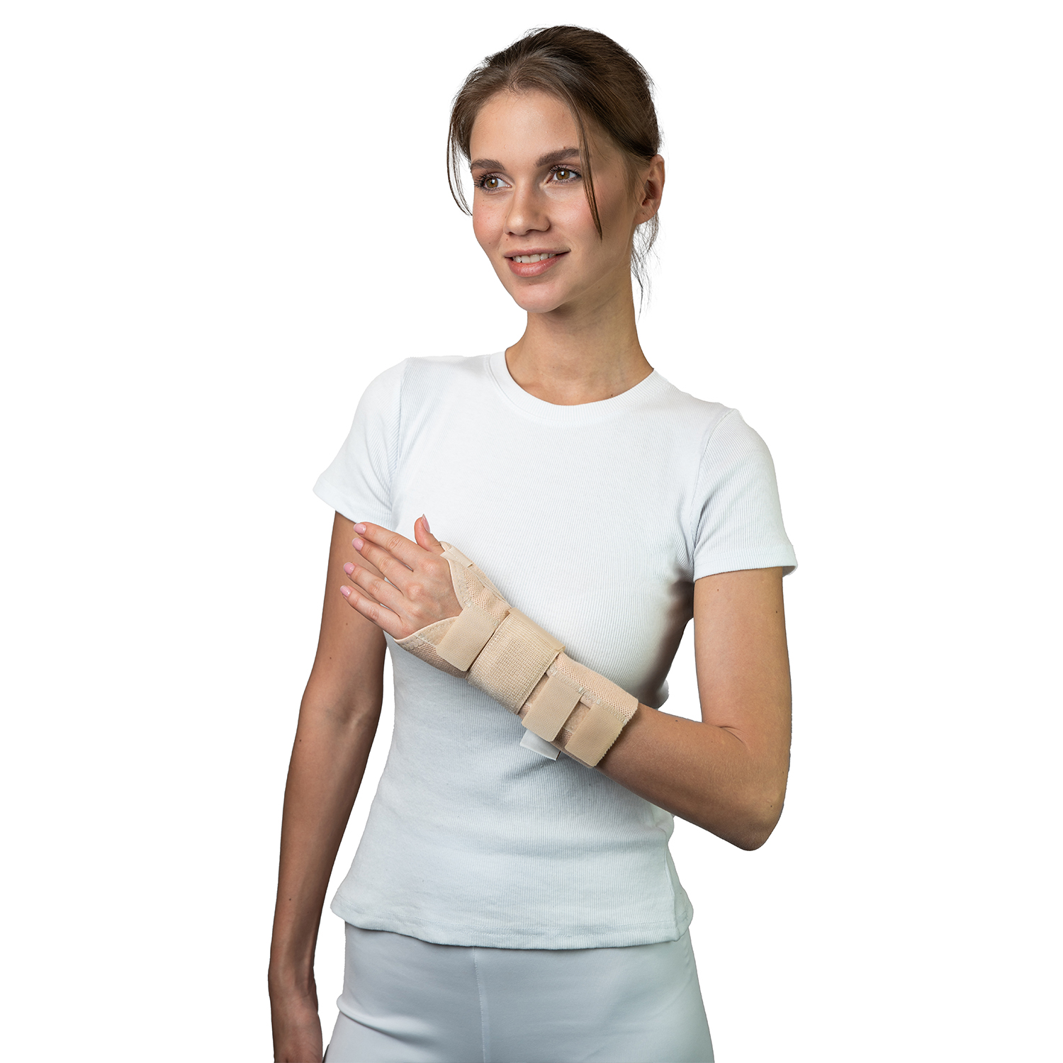 Шина правая для большого пальца и кисти руки с регулировкой алюминиевой опоры