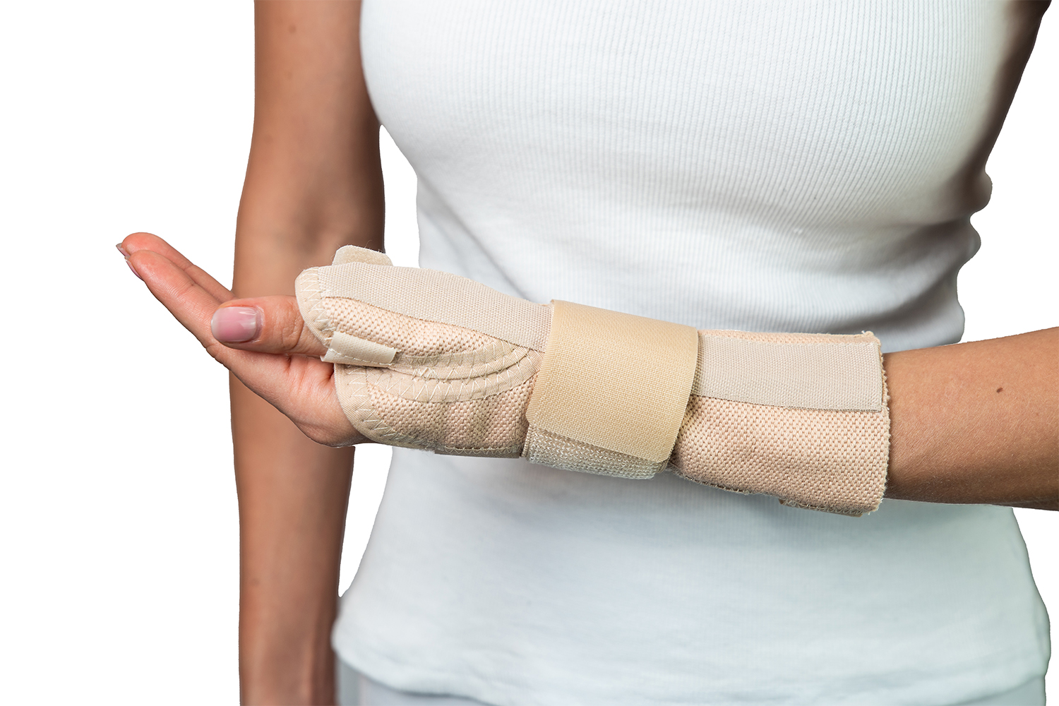 Шина правая для большого пальца и кисти руки с регулировкой алюминиевой опоры