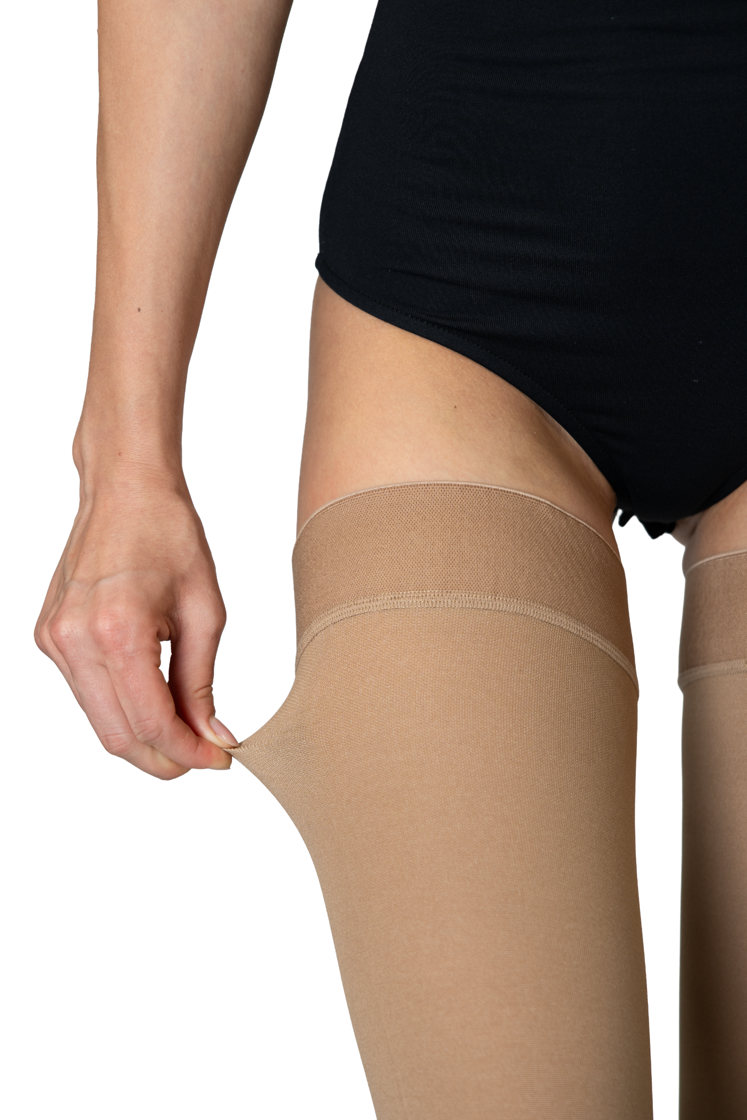 Носки медицинские компрессионные выше колена с открытым носком