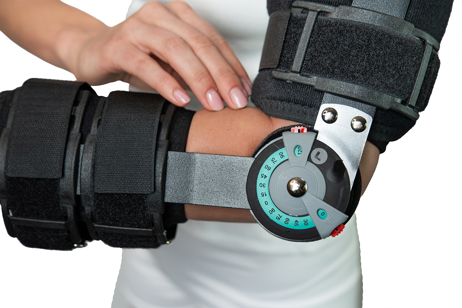 Шина контактная для локтя с регулируемым углом наклона