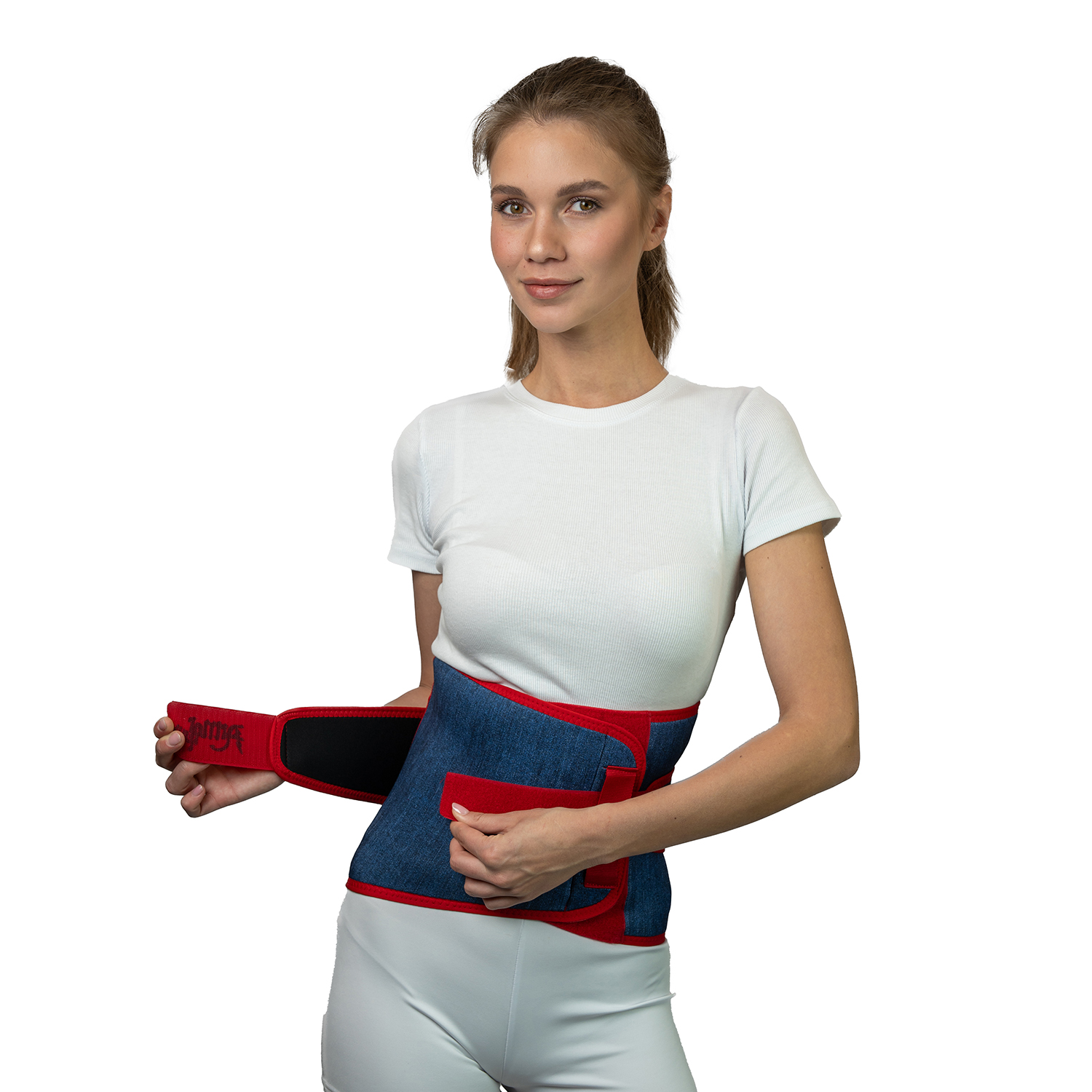 Корсет пояснично-крестцовый с дополнительными поясами, высота спины 26 см джинс