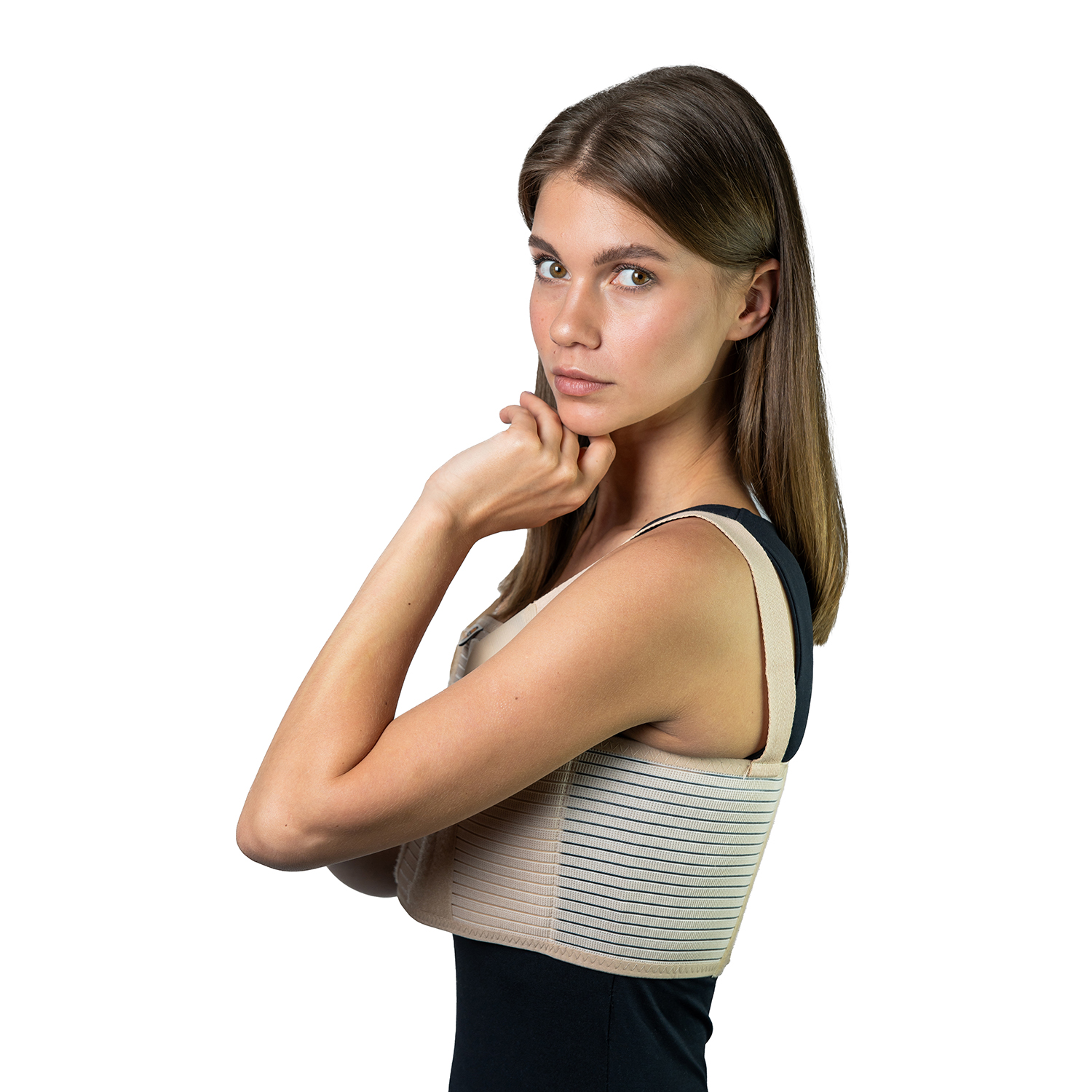 Пояс для грудины с металлическими вставками