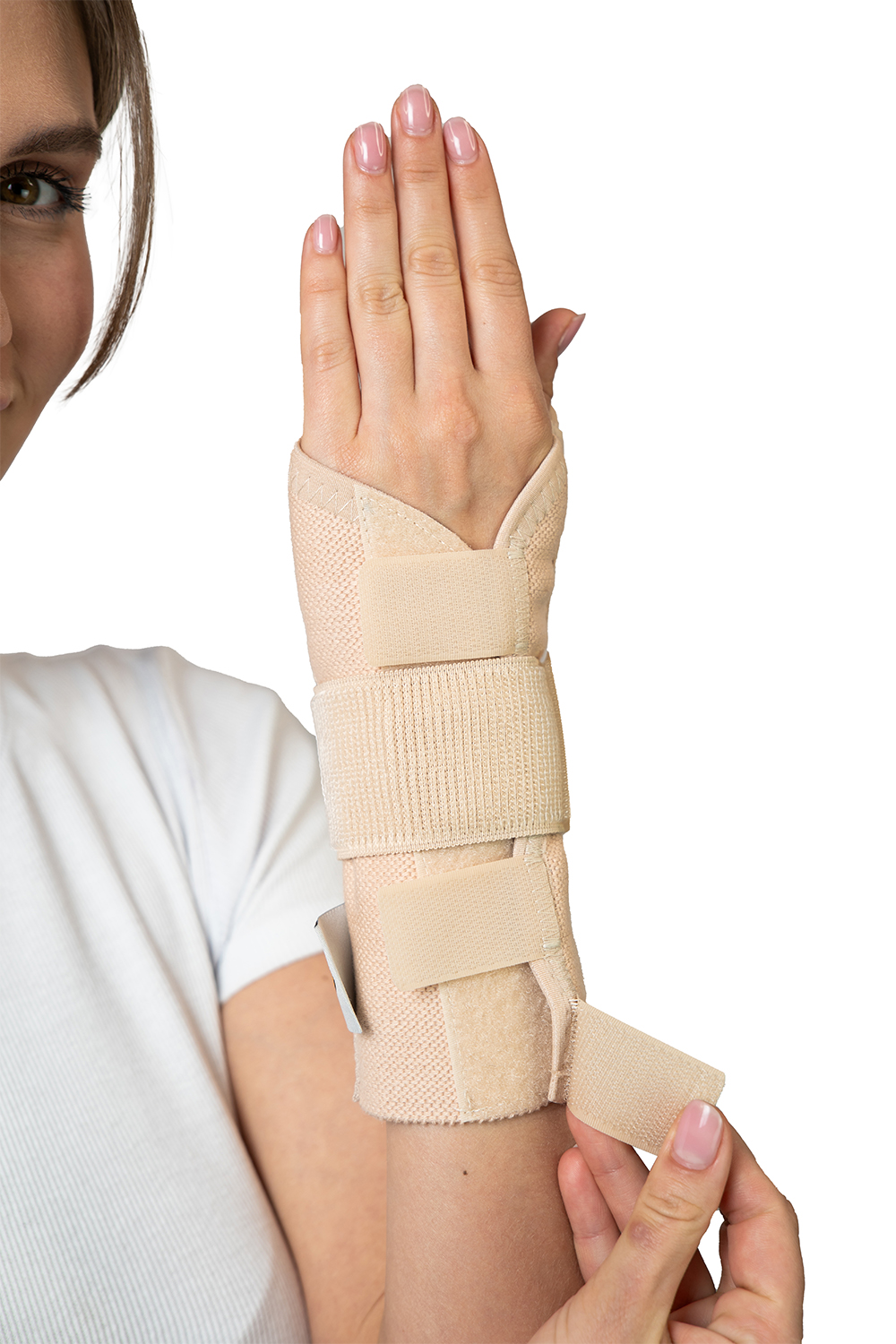 Шина правая для большого пальца и кисти руки с регулировкой алюминиевой опоры