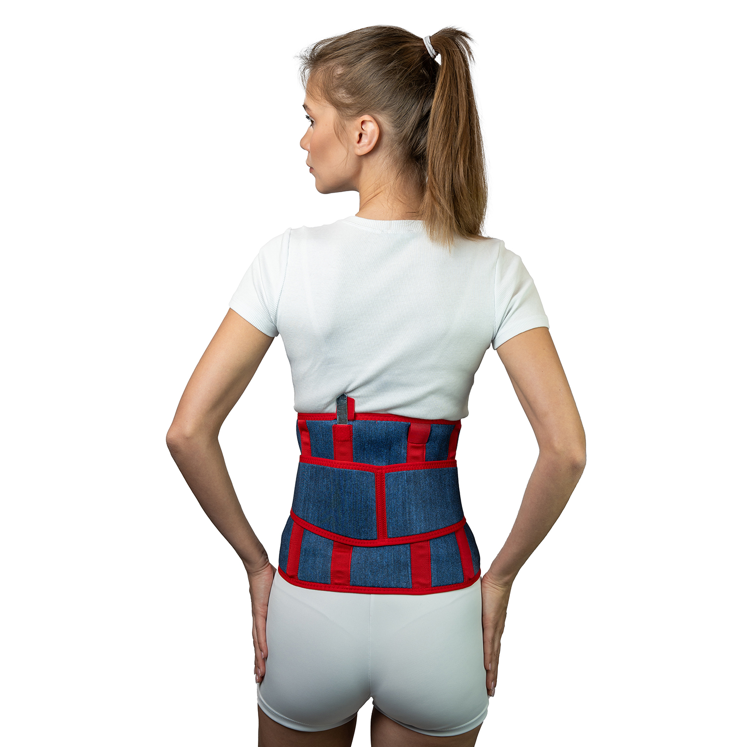 Корсет пояснично-крестцовый с дополнительными поясами, высота спины 26 см джинс