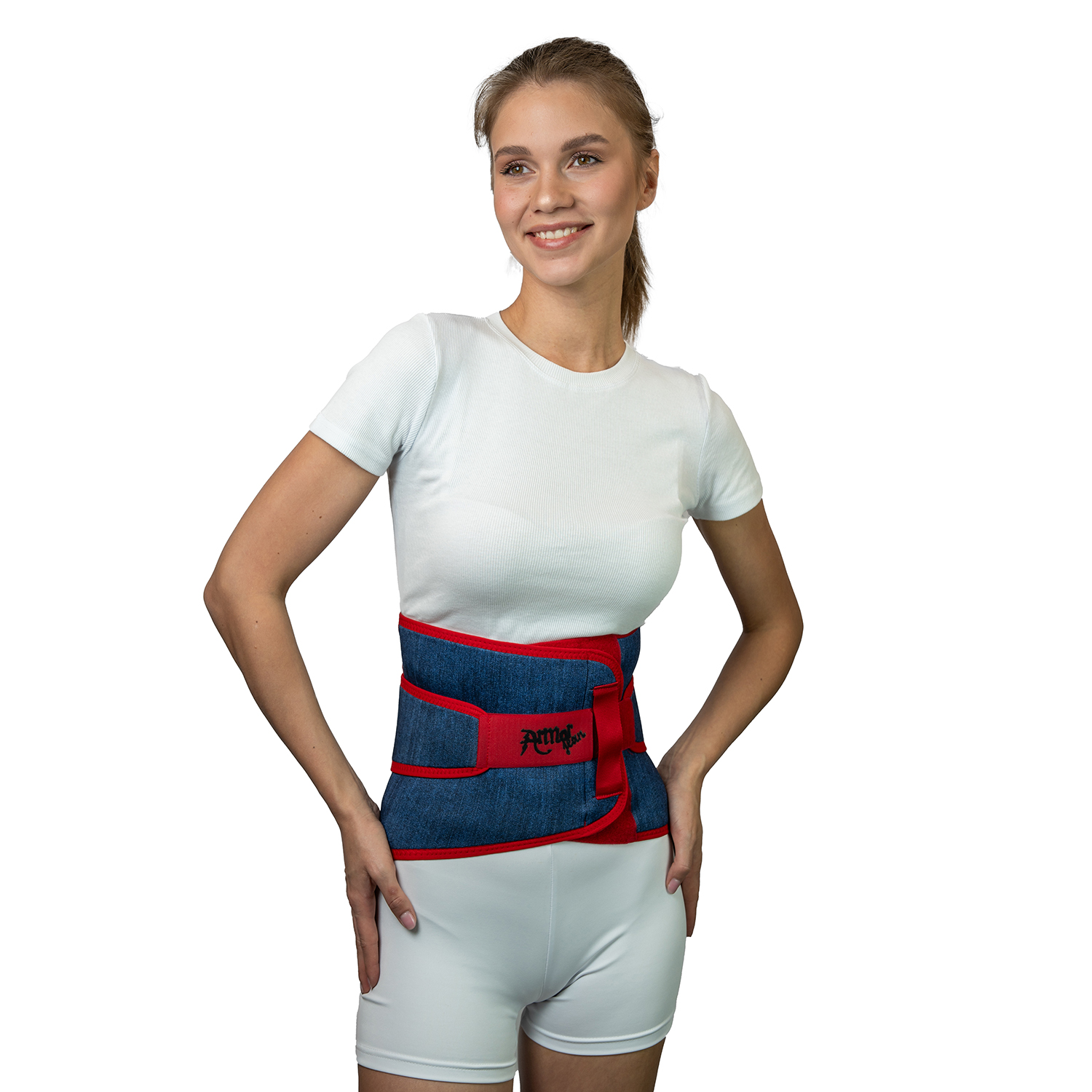 Корсет пояснично-крестцовый с дополнительными поясами, высота спины 26 см джинс