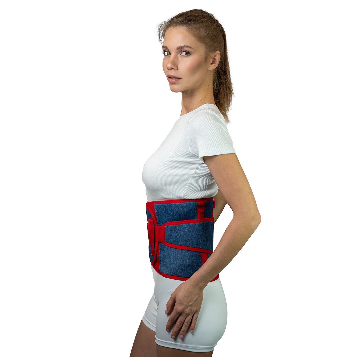 Корсет пояснично-крестцовый с дополнительными поясами, высота спины 26 см джинс