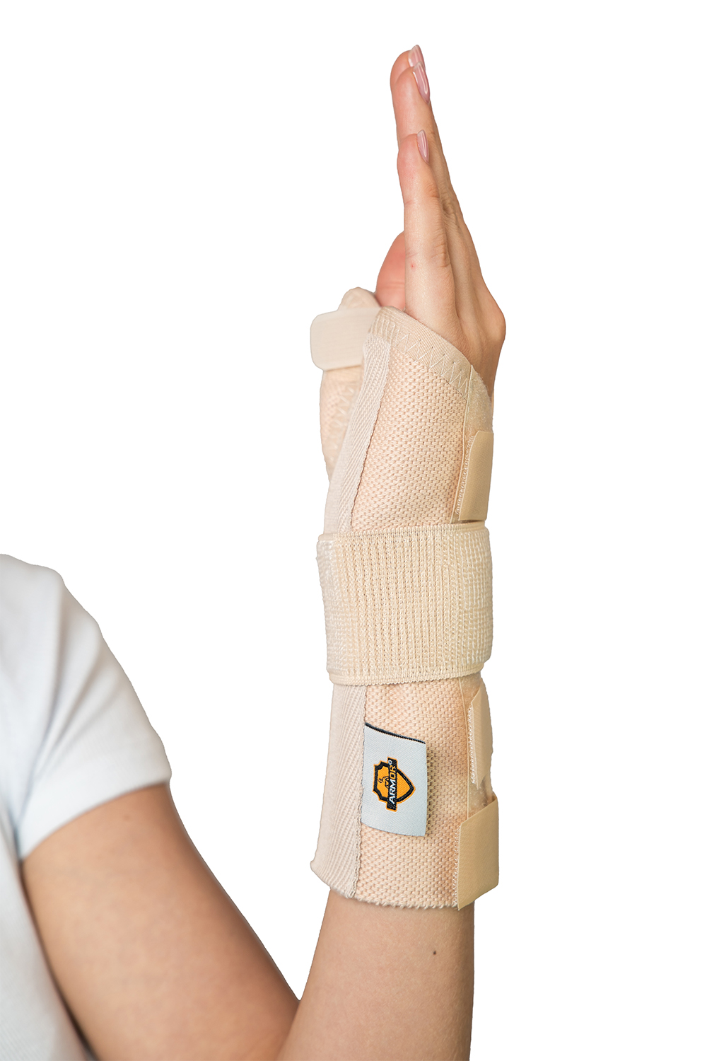 Шина правая для большого пальца и кисти руки с регулировкой алюминиевой опоры