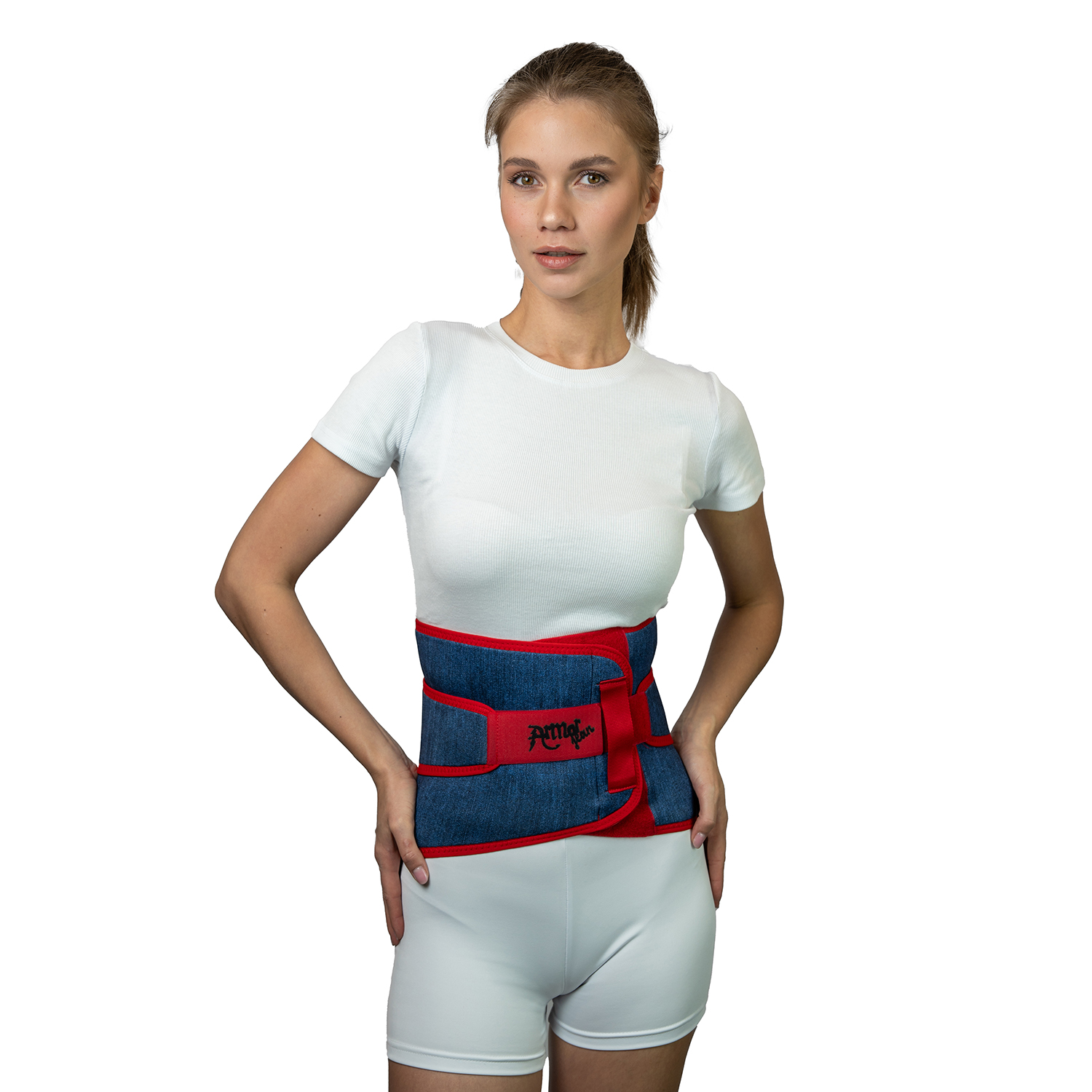 Корсет пояснично-крестцовый с дополнительными поясами, высота спины 26 см джинс