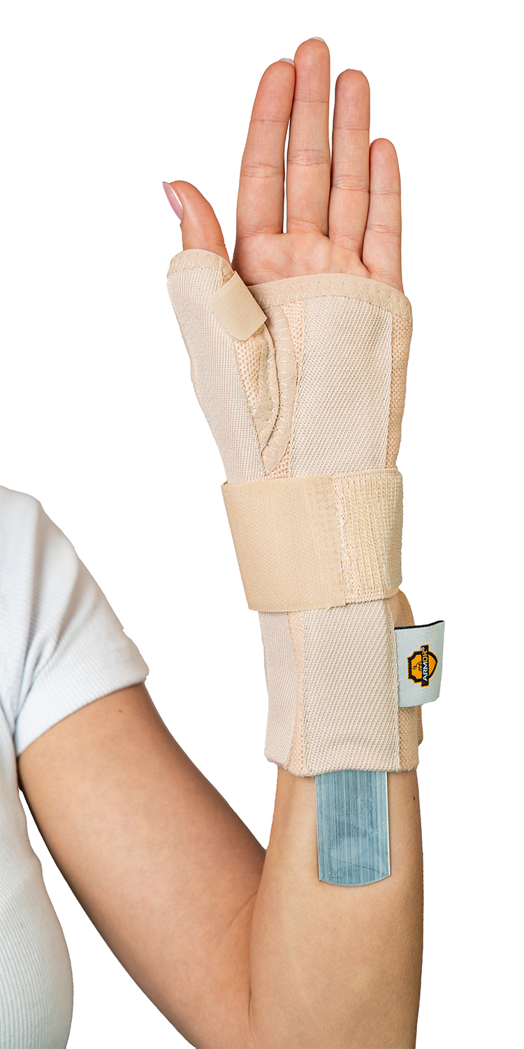 Шина правая для большого пальца и кисти руки с регулировкой алюминиевой опоры
