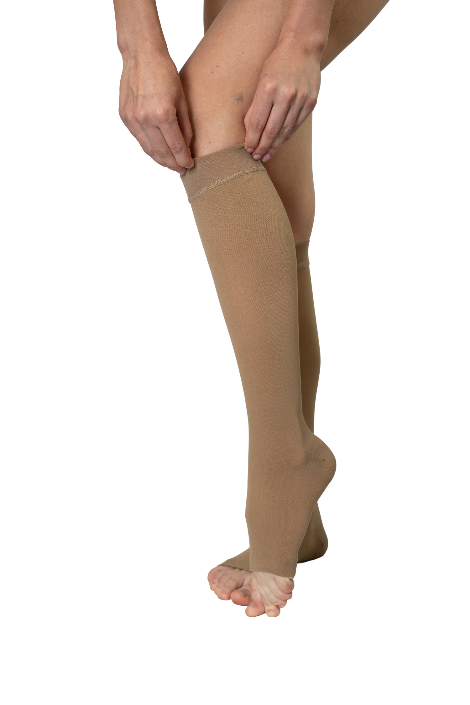 Чулки медицинские компрессионные ниже колена с открытым носком