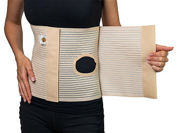 Брюшной бандаж для колостомического мешка высотой 26 см.