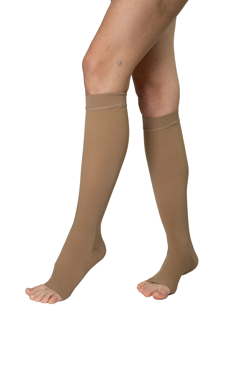 Чулки медицинские компрессионные ниже колена с открытым носком